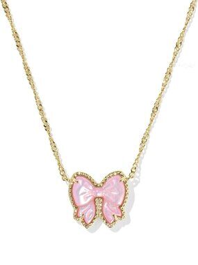 Haley Bow Gold Short Pendant Necklace